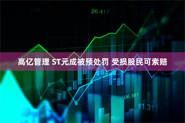 高亿管理 ST元成被预处罚 受损股民可索赔